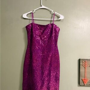 City Triangles Magenta Sequin Mini Dress